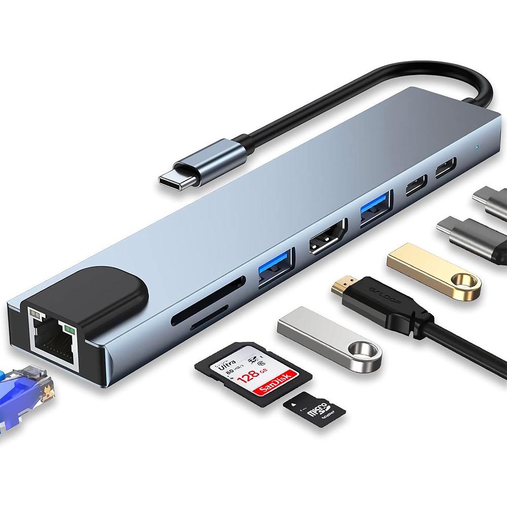 Convertisseur Adaptateur Hub USB-C 8-en-1 